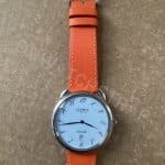 Hermes Acrea orange calfskin leather watch band strap