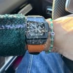 Breitling white rubber velcro strap black stitching