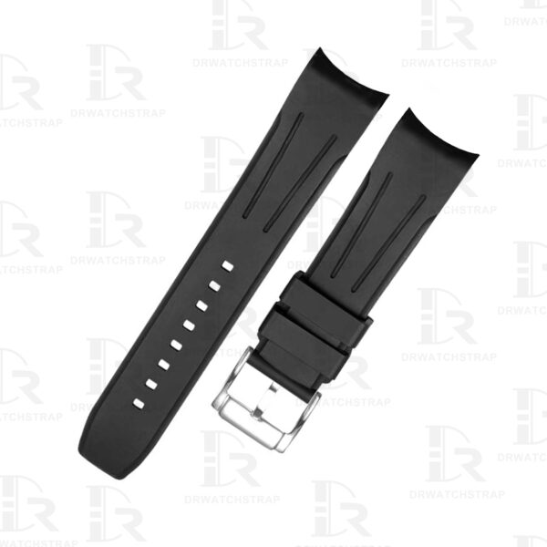 Replacement Silicone Black rubber Curved End Link watch band toughness double 18mm 20mm 21mm 22mm 24mm waterproof for men women watch straps