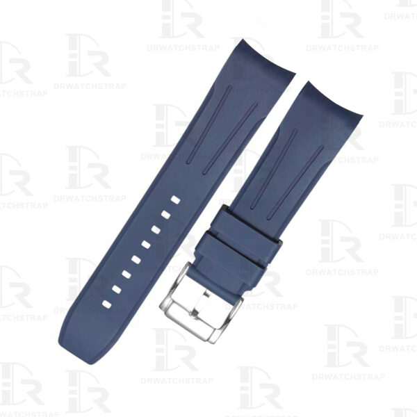 Replacement Silicone Rolex Blue rubber Curved End Link watch band toughness double 18mm 20mm 21mm 22mm 24mm waterproof for men women watch strap