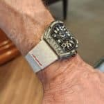 Cartier Tank Americaine gray grey alligator round scale leather watch band strap (2)