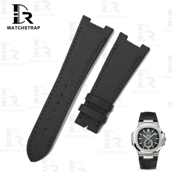 Buy Custom patek philippe Nautilus 5711 Black Canvas Nylon strap 21mm 25mm replacement watch band (1)