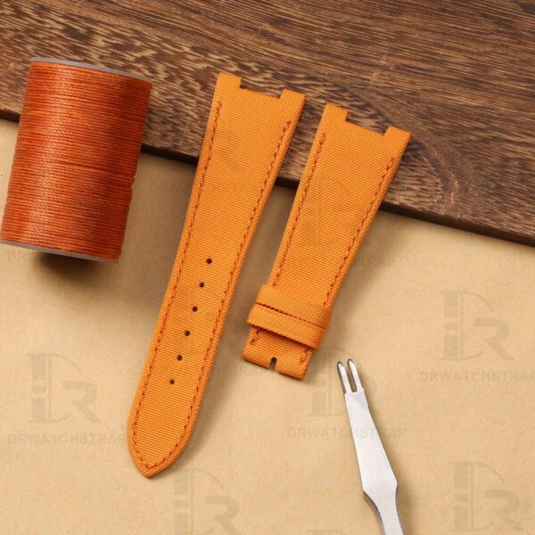 Buy Custom patek philippe Nautilus 5711 Orange Canvas Nylon leather strap 21mm 25mm replacement watch band (1)