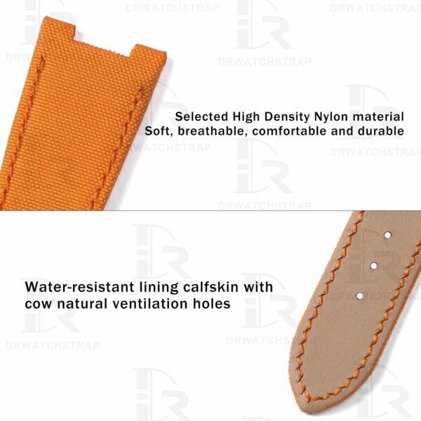 Buy Custom patek philippe Nautilus 5711 Orange Canvas Nylon leather strap 21mm 25mm replacement watch bands (3)