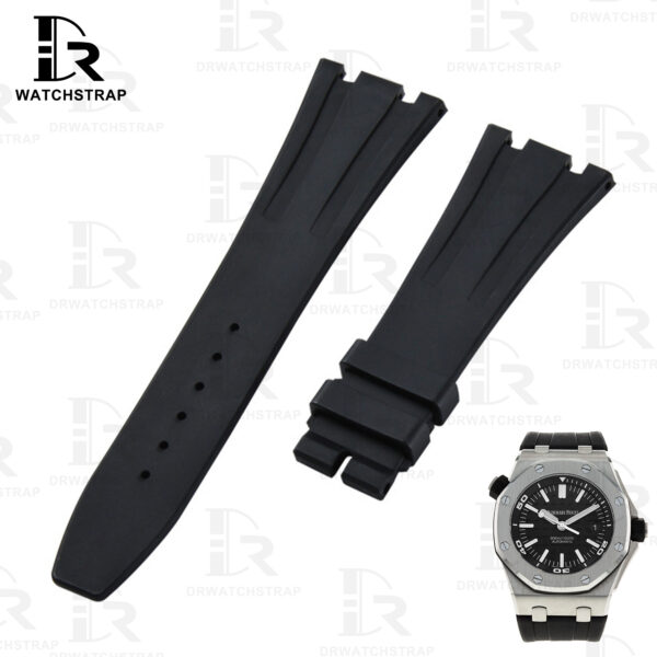 Buy Replacement audemars piguet royal oak offshore ap watch rubber clad strap Black 15202 15450st 15300 15400st 15500st 26331 26320 26239 for sale price band (1)