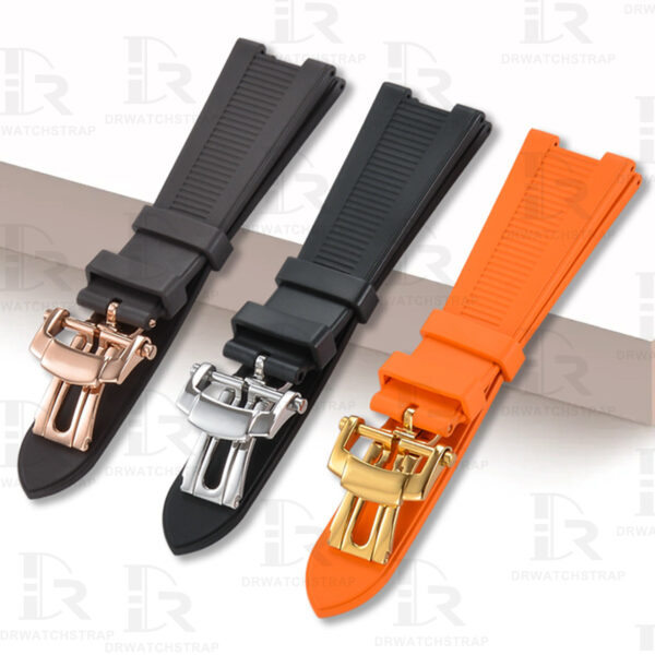 Replacement Rubber watch band 25mm patek philippe nautilus Black rubber strap (1)