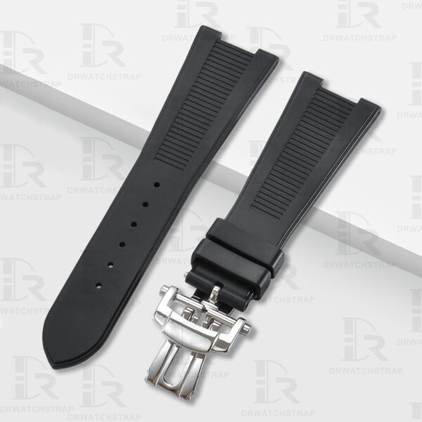 Replacement Rubber watch band 25mm patek philippe nautilus Black rubber strap (2)