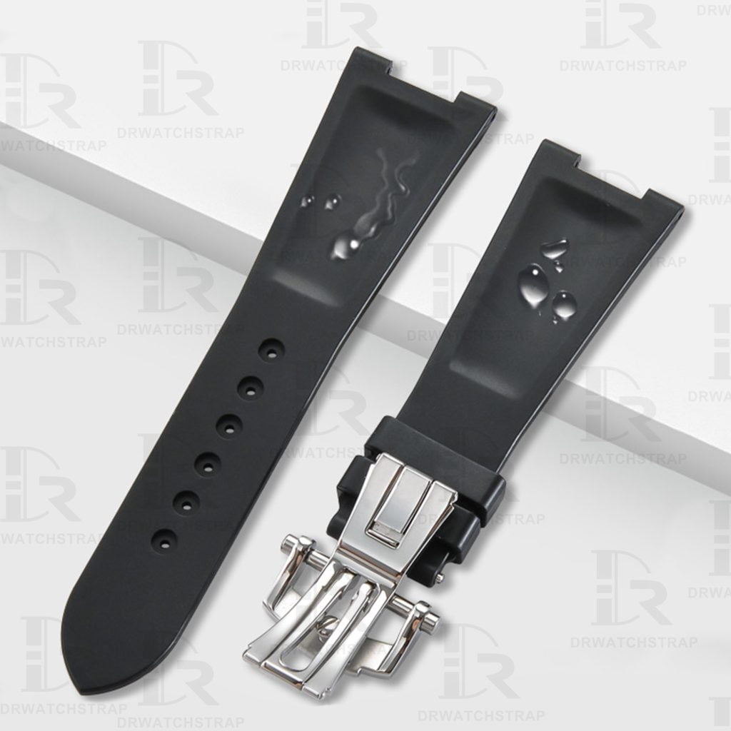 Replacement Rubber watch bands 25mm patek philippe nautilus Black rubber strap (2)