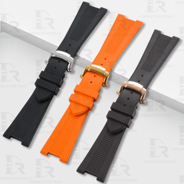 Replacement Rubber watchband 25mm patek philippe nautilus Blue rubber strap (1)