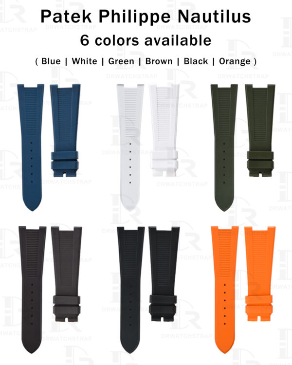 Replacement Rubber watchband 25mm patek philippe nautilus Blue rubber strap (2)