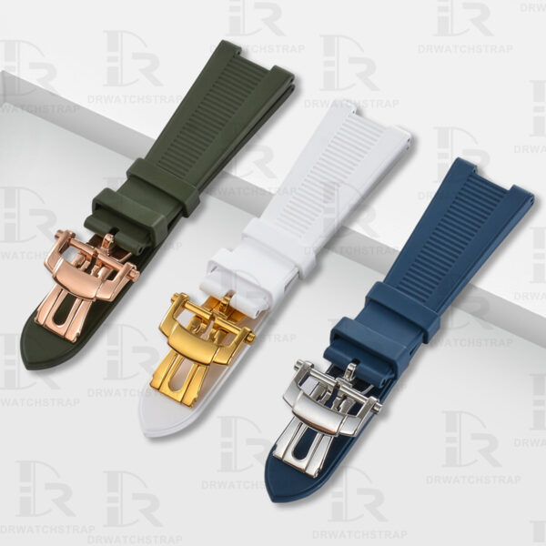 Replacement Rubber watchbands 25mm patek philippe nautilus Blue rubber strap (1)