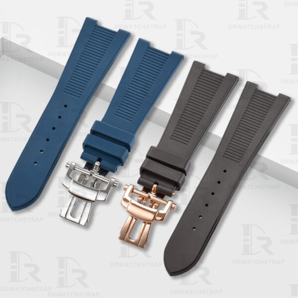 Replacement Rubber watchbands 25mm patek philippe nautilus Blue rubber strap (2)
