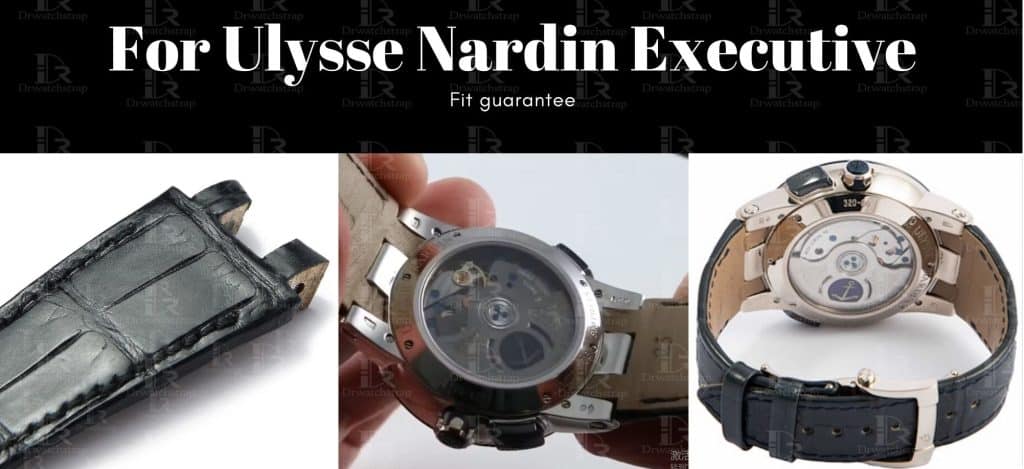 Replacement alligator leather watch band for Ulysse Nardin Executive strap