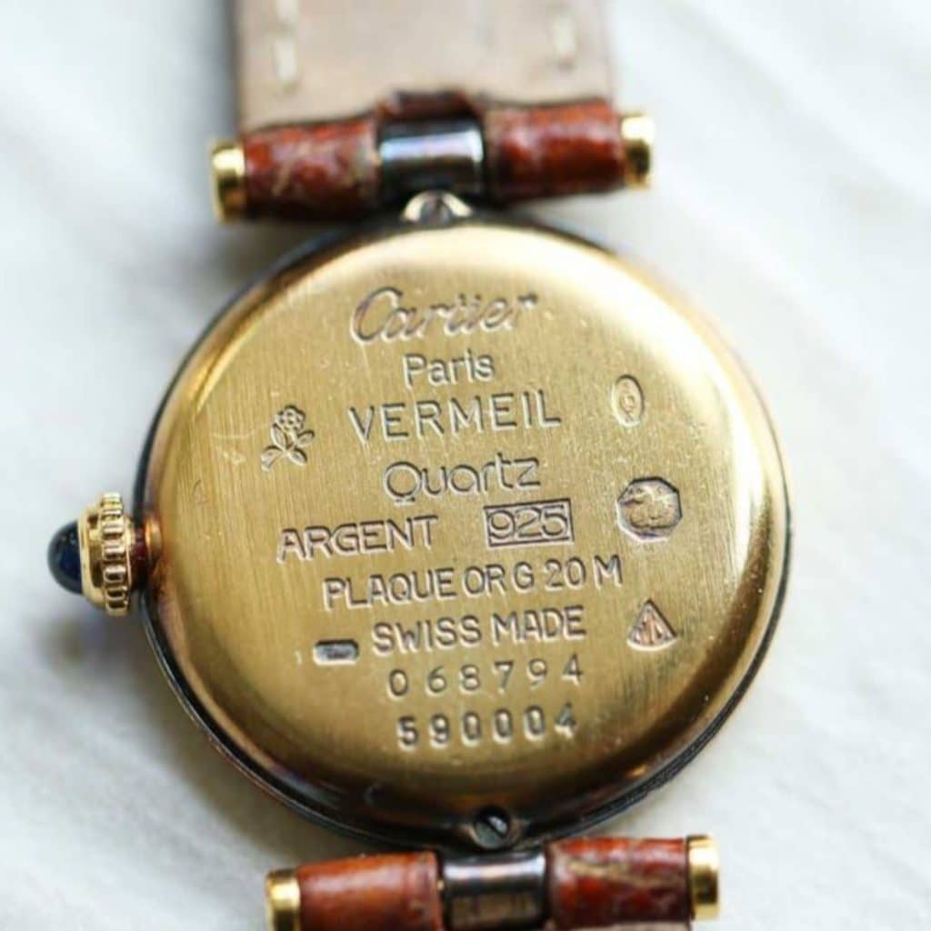 must de cartier vendome Vermeil watch back case