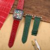 Buy Custom Apple watch band Green Round scale American Alligator 38mm 40mm 42mm 44mm Handmade straps (2)