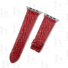 Buy Custom Apple watch band Red Round scale American Alligator 38mm 40mm 42mm 44mm Handmade straps (2)