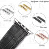 Buy Custom Apple watch strap Black Belly Scale American Alligator 38mm 40mm 42mm 44mm Handmade watch band (3)