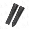 Custom Ostrich leather watch band black strap for Blancpain Villeret Complete Calendar 6263A-3642 handmade 20mm straps (1)