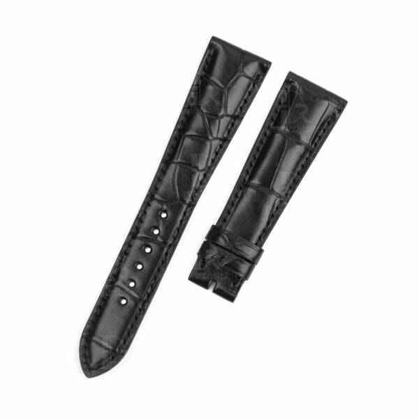 Custom black alligator leather watch band for VACHERON CONSTANTIN Malte strap