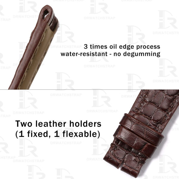Handmade Custom Vintage Cartier Vendome straps Dark Brown Round scale American Alligator watch bands (5) Handmade Custom Vintage Cartier Vendome straps Dark Brown Round scale American Alligator watch bands (5)