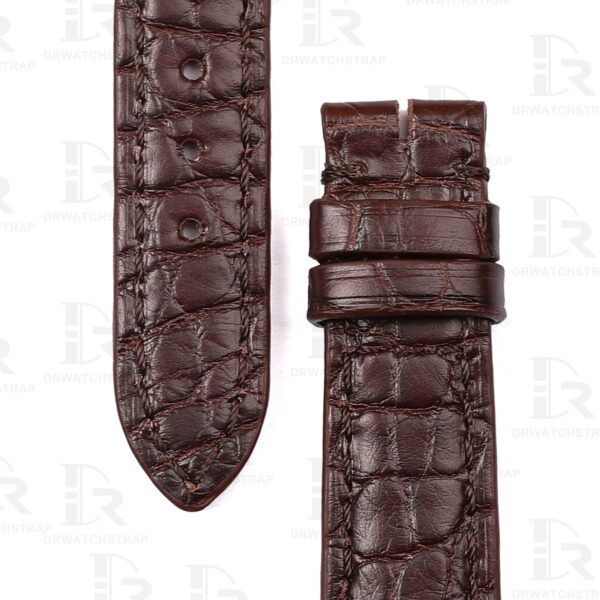 Handmade Custom Vintage Cartier Vendome straps Dark Brown Round scale American Alligator watchband (1) Handmade Custom Vintage Cartier Vendome straps Dark Brown Round scale American Alligator watchband (1)