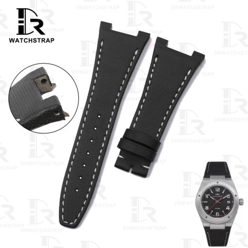 Handmade IWC Ingenieur IW322703 Canvas Nylon watch band 3227 3239 IW378401 IW378404 IW323601 28mm 29mm 32mm Mission Earth Replacement Black Canvas Nylon strap (1)