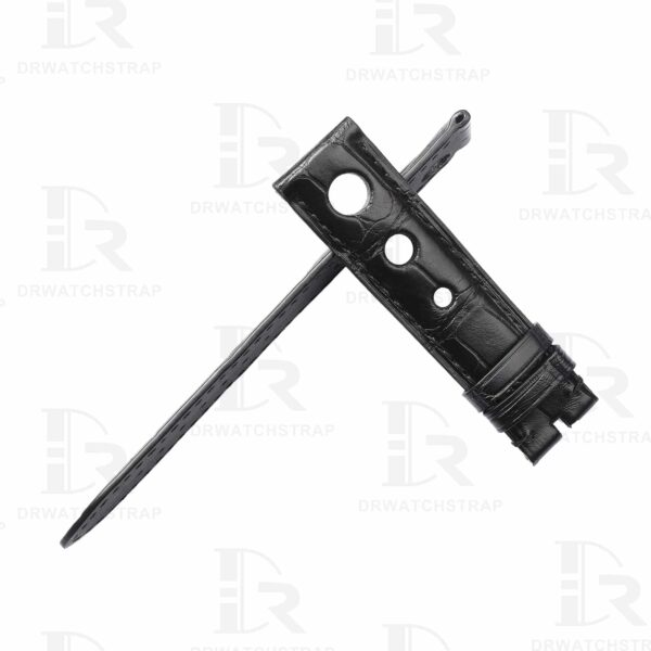 Buy Custom Black American Alligator Leather watch straps for Chopard Mille Miglia with 3 holes 19mm 20mm 23mm Handmade watch band for sale (2)