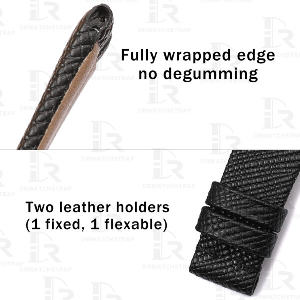 Buy Custom Bvlgari B zero1 leather watch straps Black calfskin leather handcrafted watch band for sale (3)