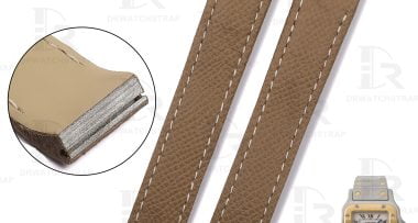 Buy Custom Cartier santos galbée xl straps handmade Grey Epsom Calfskin leather watch band (1)