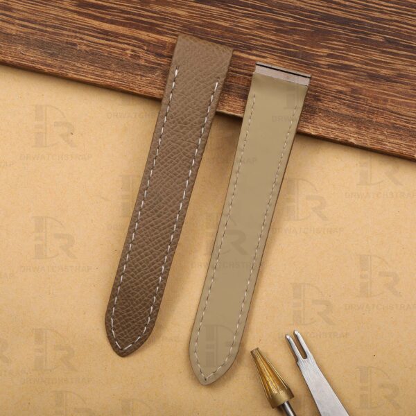 Custom Epsom Calfskin leather straps for Cartier Santos Galbée