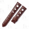 Buy Custom Dark Brown American Alligator Leather watch strap for Chopard Mille Miglia with 3 holes 19mm 20mm 23mm Handmade watchbands for sale