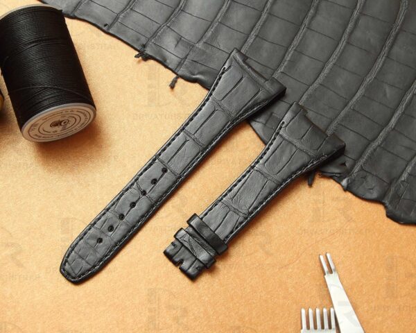 Buy Handmade Custom Black Alligator leather watch band IWC big ingenieur strap Replacement watchbands (1)