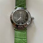 Handmade Orange Pink Purple Blue Leather Watch Band Single Folded fit for Pasha de Cartier strap