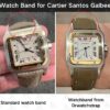 Cartier Santos Galbee with different leather watch band replacement strap