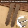 Cartier Santos Galbee with metal adapter insert connector brown epsom leather watch band replacement strap