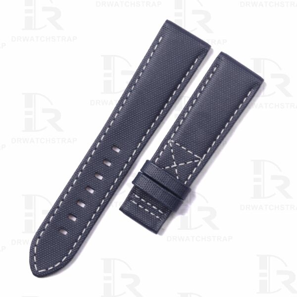 Custom high density Patek Philippe Calatrava Pilot Travel Time 5524r 001 Blue Canvas watch straps replacement handcrafted nylon watch strap for sale