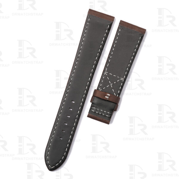 Custom high-density Patek Philippe Calatrava Pilot Travel Time 5524r 001 Brown Canvas watch straps replacement handcrafted nylon watch bands for sale (2)