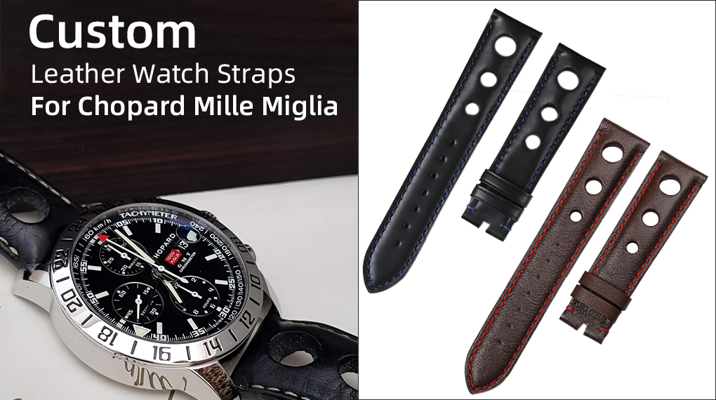 Handmade Alligator Leather Rally watch band for Chopard Mille Miglia