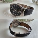 Rolex Cellini Moonphase Curved end Blue alligator leather strap with white stitching watch band