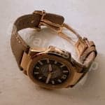 patek philippe ladies nautilus 7011 brown leather alligator watch band dr watch strap (1)