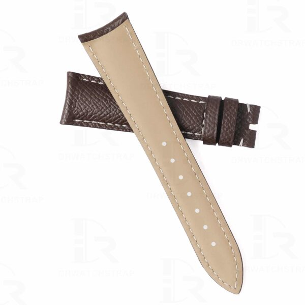 Buy Curved End custom Brown Epsom leather watchband for Audemars Piguet Millenary Handmade ap leather strap for sale (2)