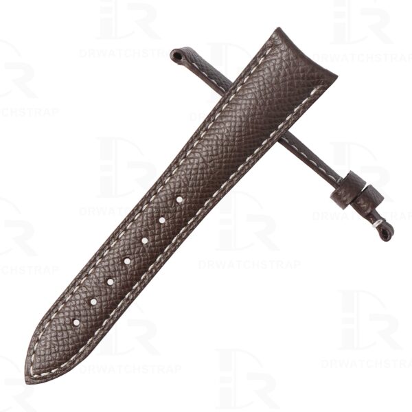 Buy Curved End custom Brown Epsom leather watchband for Audemars Piguet Millenary Handmade ap leather strap for sale (3)