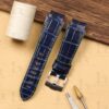 Buy Custom Alligator Blue leather strap for Rolex Deepsea leather watchbands handmade straps for sale (4)