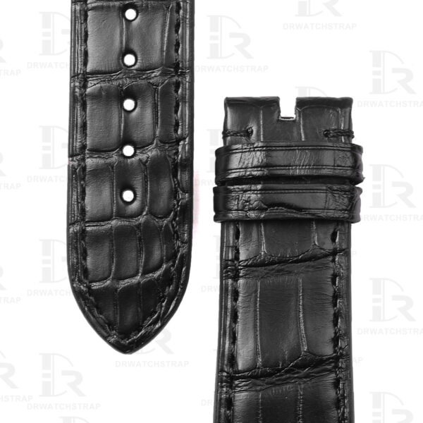 Buy Custom Black alligator leather strap Zenith el primero watch band Handmade for sale watchband (2)