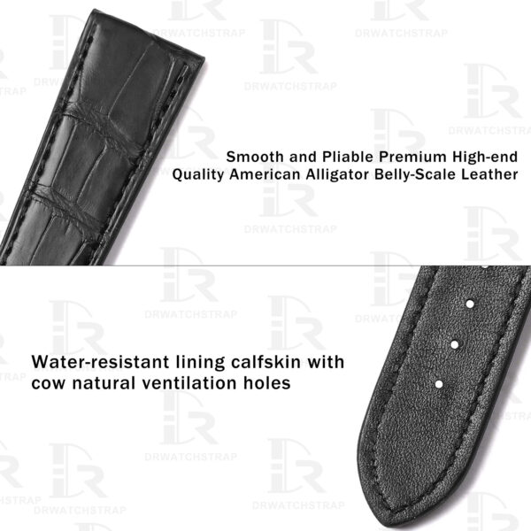Buy Custom Black alligator leather strap Zenith el primero watch band Handmade for sale watchbands (3)