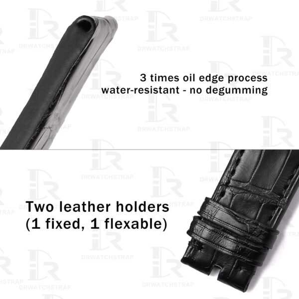Buy Custom Black alligator leather strap Zenith el primero watch band Handmade for sale watchbands (4)