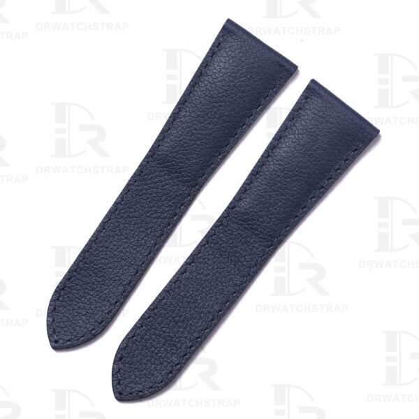 Buy Custom Blue Calf leather watchband for Custom Cartier Tank MC strap handmade straps for sale