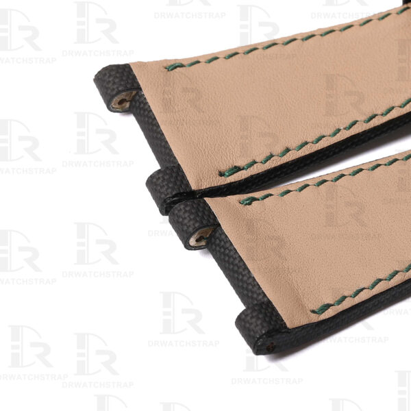 Handmade Black Canvas watch bands for Girard Perregaux Laureato watch straps replacement GP 81005 for sale (2)