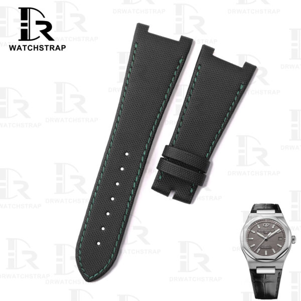 Handmade Black Canvas watch strap for Girard Perregaux Laureato watch straps replacement GP 81005 for sale (1)