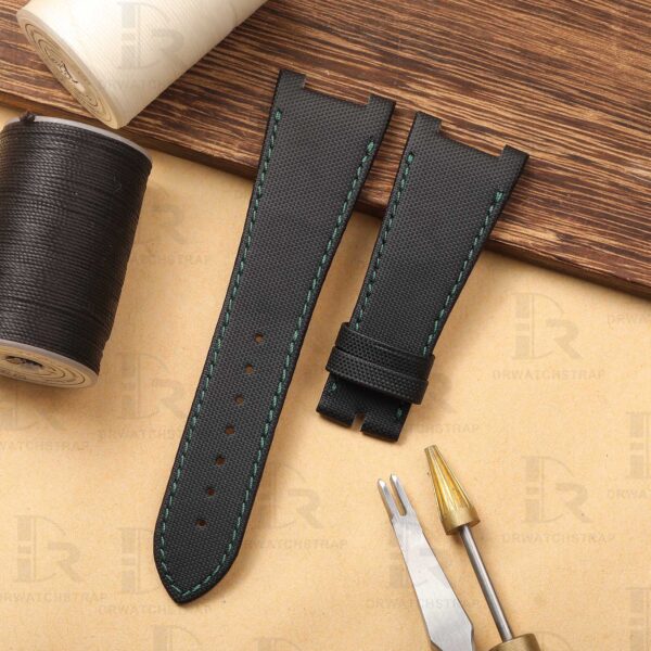 Handmade Black Canvas watchband for Girard Perregaux Laureato watch straps replacement GP 81005 for sale (1)